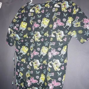 SpongeBob square pants women’s scrub top